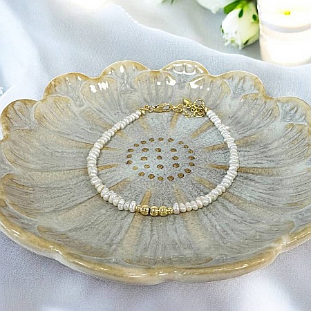 Bratara perle de cultura eleganta Hana cu accesorii din argint placat cu aur 925 [7]