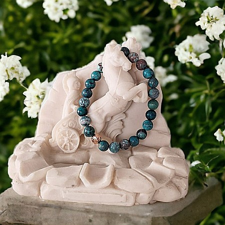 Bratara piatra naturala Howlit Turcoaz American Zina cu accesorii din Argint 925 rose gold [10]