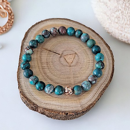 Bratara piatra naturala Howlit Turcoaz American Zina cu accesorii din Argint 925 rose gold [3]