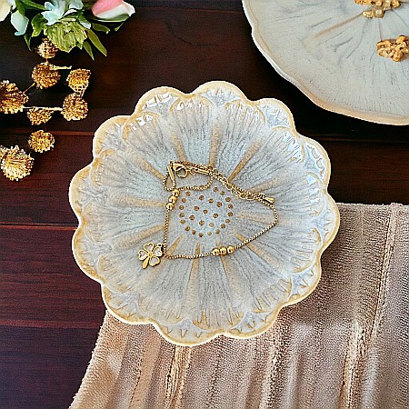 Bratara picior trifoi cu 4 foi din inox placat cu aur 14K [3]