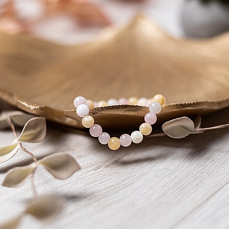 Bratara pietre semipretioase Adana, realizata manual din cristale de Piatra Lunii si Jad, sfere de 6mm [6]