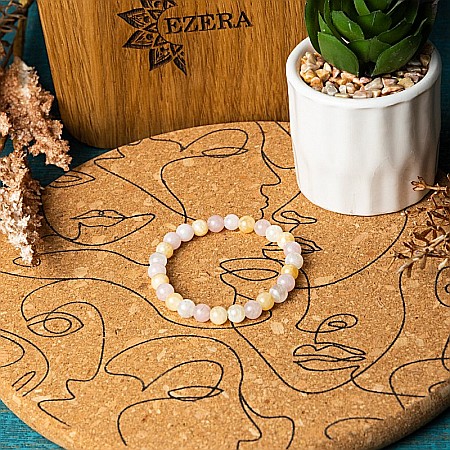 Bratara pietre semipretioase Adana, realizata manual din cristale de Piatra Lunii si Jad, sfere de 6mm [7]