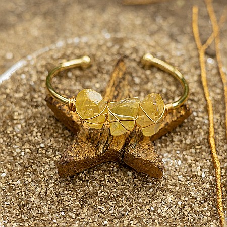 Bratara pietre semipretioase Citrin brut, Meenal, din cupru placat cu Aur de 18K [11]