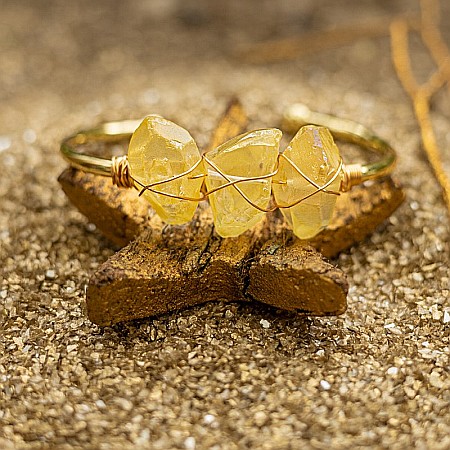 Bratara pietre semipretioase Citrin brut, Meenal, din cupru placat cu Aur de 18K [9]