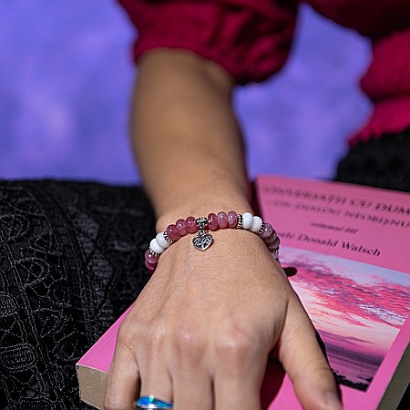 Bratara pietre semipretioase naturale de Morganit Angelit, Mahari, 5x8mm [4]