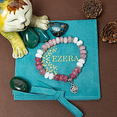 Bratara pietre semipretioase naturale de Morganit Angelit, Mahari, 5x8mm [6]