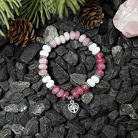 Bratara pietre semipretioase naturale de Morganit Angelit, Mahari, 5x8mm [3]