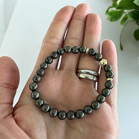 Atrage abundenta-Bratara pirita Devi, pentru femei, cu accesorii din argint placate cu aur [1]