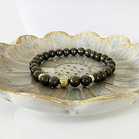 Atrage abundenta-Bratara pirita Devi, pentru femei, cu accesorii din argint placate cu aur [2]