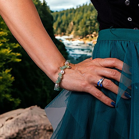 Bratara prieteniei Camille din cristale de Aventurin Verde cipsuri si perle❤️ [1]