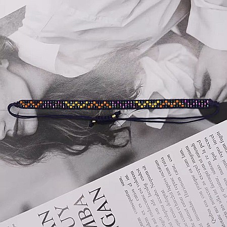 Bratara reglabila Miyuki Manna, margele colorate cu snur [1]