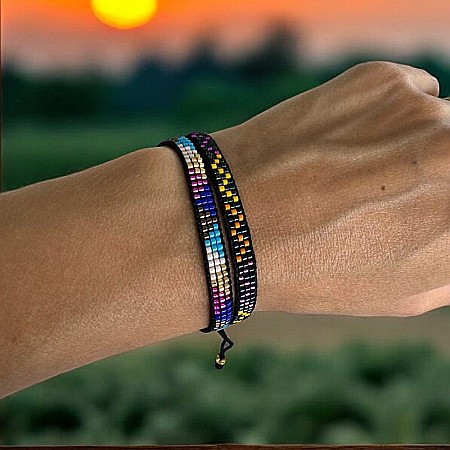 Bratara reglabila Miyuki Manna, margele colorate cu snur [5]