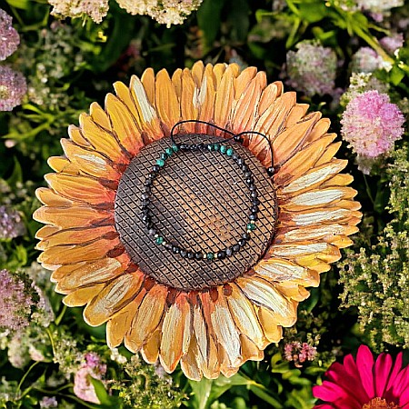 Bratara Snur dama din pietre naturale Aimee, cristale de Obsidian si Malachit cu accesorii din argint 925 [7]