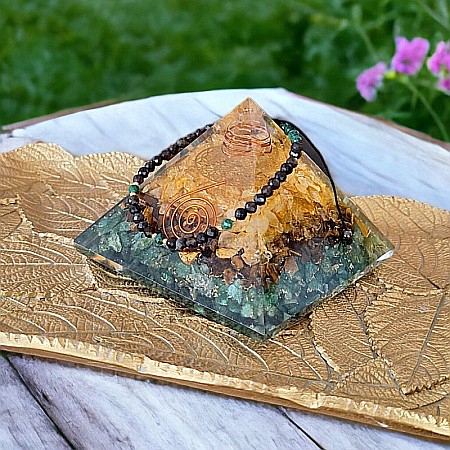 Bratara Snur dama din pietre naturale Aimee, cristale de Obsidian si Malachit cu accesorii din argint 925 [3]