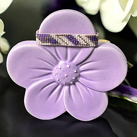 Bratara snur dama Nour din margele Miyuki mov impletita manual [8]