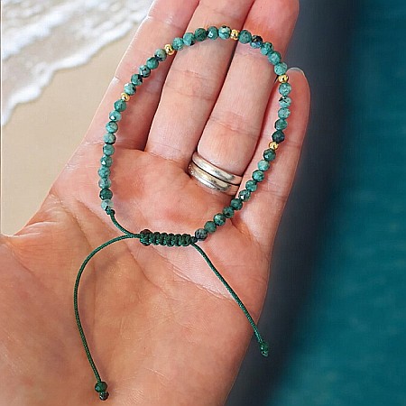 Bratara snur femei Elvira din pietre naturale de Labradorit cu argint placat cu aur 925 [3]