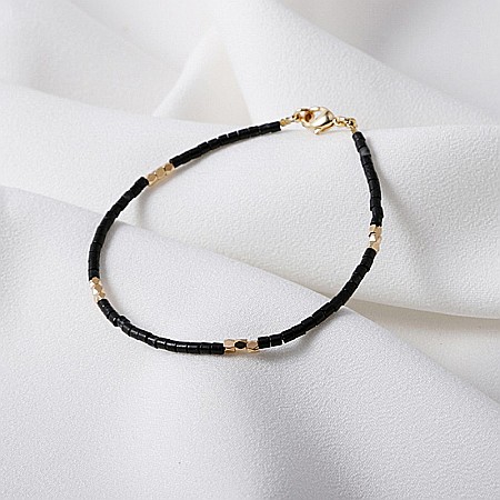 Bratara Tashi din cristale naturale de Agat Negru [6]