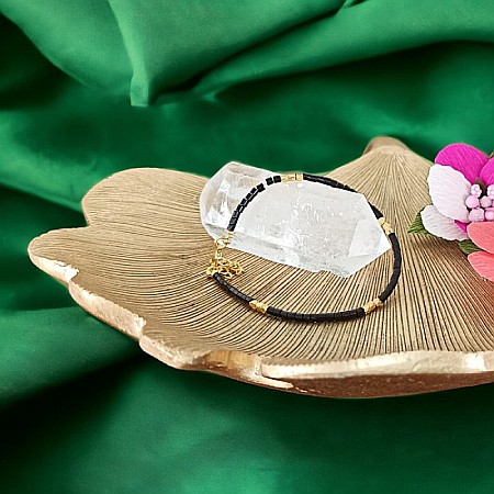 Bratara Tashi din cristale naturale de Agat Negru [4]