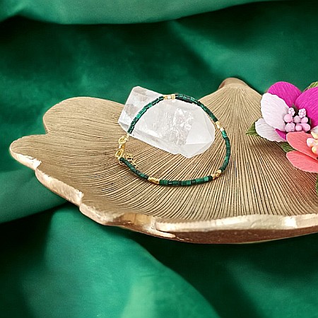 Bratara Tashi din cristale naturale de Malachit [4]