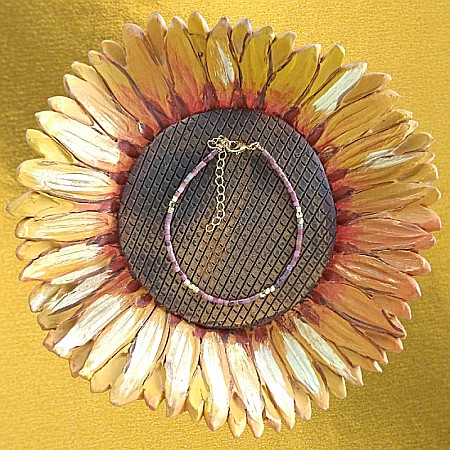 Bratara Tashi din cristale naturale de Strawberry quartz (cuart culoarea capsunii) [2]