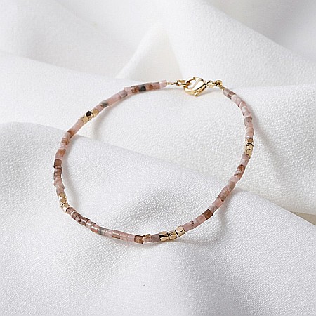 Bratara Tashi din cristale naturale de Strawberry quartz (cuart culoarea capsunii) [4]