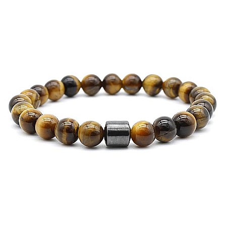 Bratara “TIGER” cu Pietre Naturale Ochi de Tigru de 8mm si Hematit Magnetic [6]