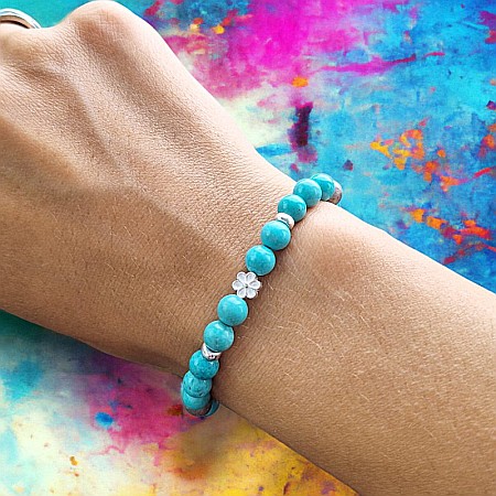 Bratara turcoaz natural Kyra cu accesorii din Argint 925 [0]