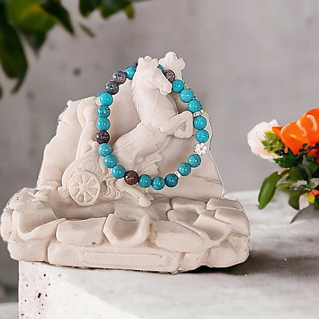 Bratara turcoaz natural Kyra cu accesorii din Argint 925 [2]