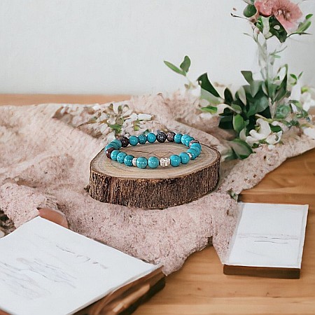 Bratara turcoaz natural Kyra cu accesorii din Argint 925 [8]