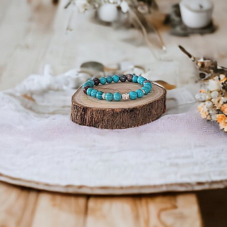 Bratara turcoaz natural Kyra cu accesorii din Argint 925 [7]