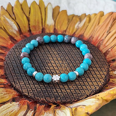 Bratara turcoaz natural Kyra cu accesorii din Argint 925 [9]