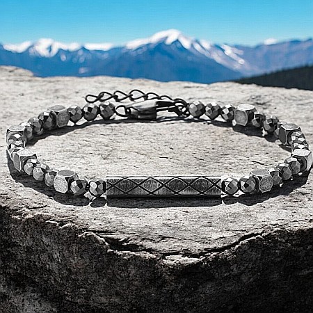 Bratari ajustabile REAMOR pentru barbati in stil retro din otel inoxidabil si hematit [1]