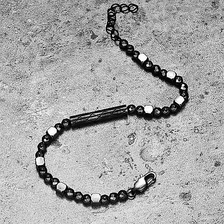 Bijuterii Hematit - Bratari ajustabile REAMOR pentru barbati in stil retro din otel inoxidabil si hematit