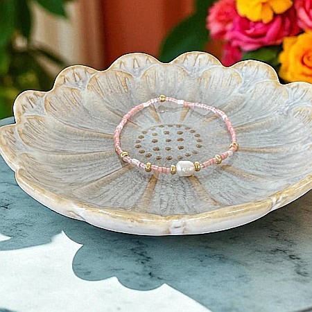 Bratari colorate Amaryllis din margelute miyuki cu accesorii din argint placat cu aur si Perla de cultura [1]