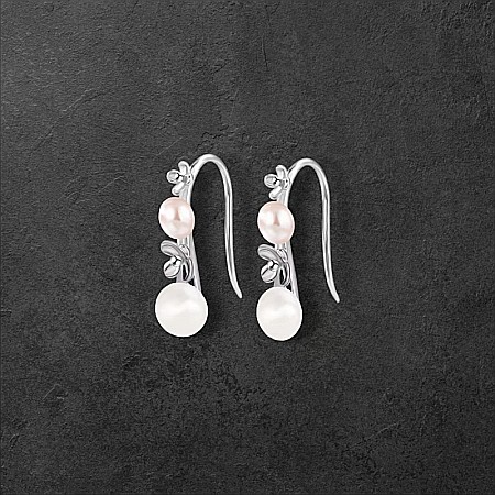 Cercei argint 925 platinum cu perle Greta [4]