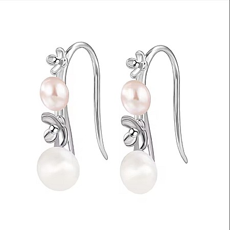 Cercei argint 925 platinum cu perle Greta [3]