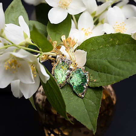 Cercei cristale cuart Dangle placati cu aur, eleganti, Tanisha [10]