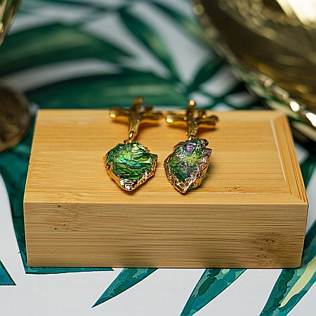 Cercei cristale cuart Dangle placati cu aur, eleganti, Tanisha [9]