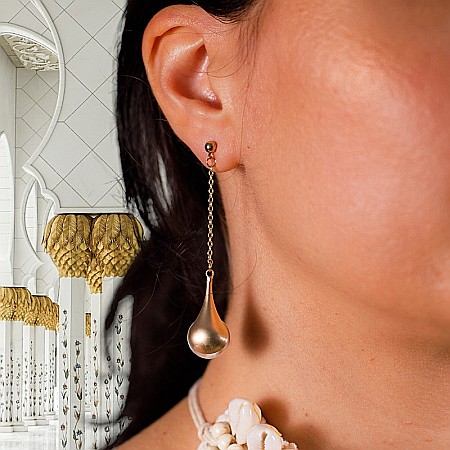 Cercei drop lungi cu perla sintetica Vimala❤️ [9]