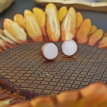 Cercei stud rose gold Hanita din cristale druzy ❤️ [6]