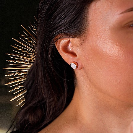 Cercei stud rose gold Hanita din cristale druzy ❤️ [4]