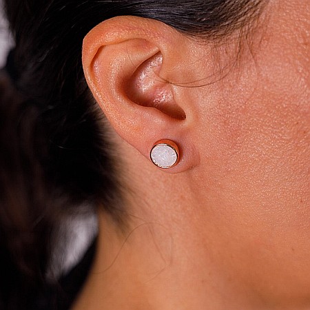 Cercei stud rose gold Hanita din cristale druzy ❤️ [1]