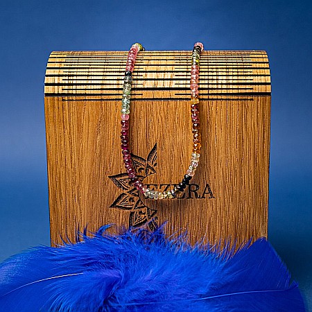 Choker Felicity din turmalina multicolora rondele A++, inchidere din Argint 925 [2]