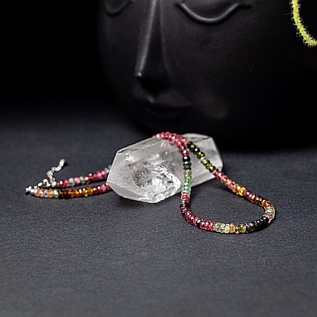 Choker Felicity din turmalina multicolora rondele A++, inchidere din Argint 925 [9]