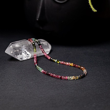Choker Felicity din turmalina multicolora rondele A++, inchidere din Argint 925 [6]