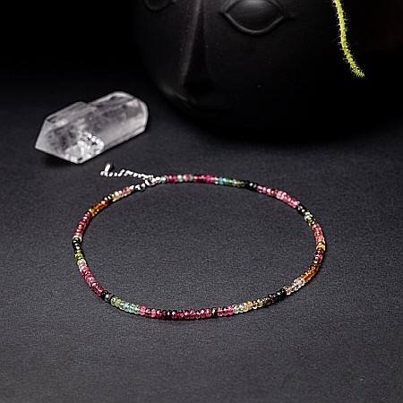 Choker Felicity din turmalina multicolora rondele A++, inchidere din Argint 925 [7]