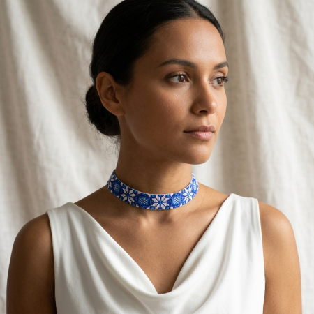 Choker impletit manual model traditional romanesc ❤️
