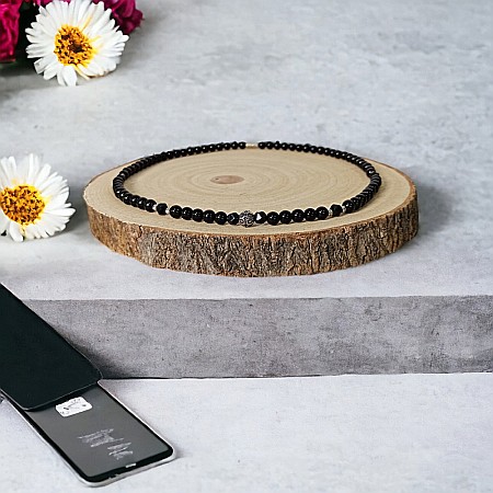 Colier barbati Alfred din margele de onix si accesorii din inox cu inchidere magnetica [5]