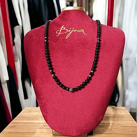 Colier barbati Alfred din margele de onix si accesorii din inox cu inchidere magnetica [1]