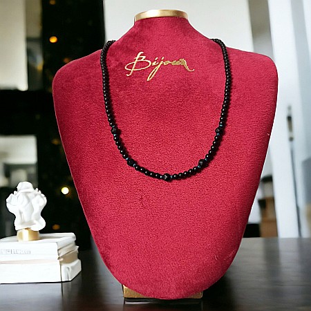 Bijuterii Hematit - Colier barbati Eran din margele de Onix mat si hematit cu inchidere magnetica